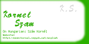 kornel szam business card